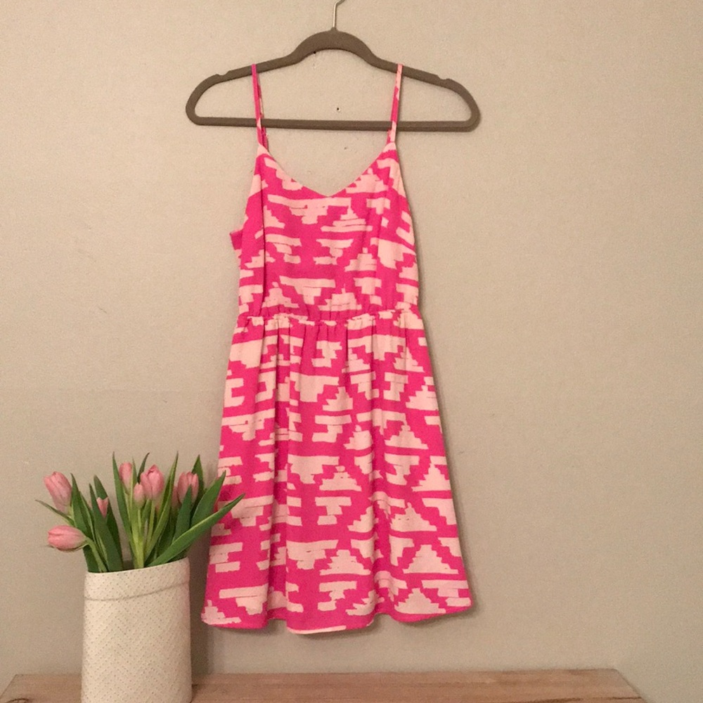 Aztec Print Pink Dress